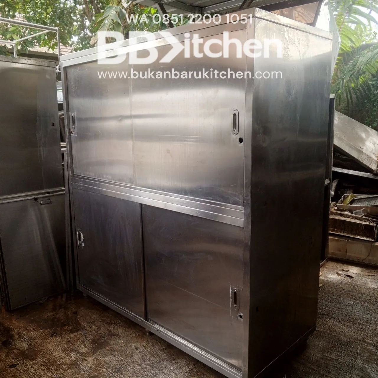 Double kabinet ambalan atas bawah dengan pintu sliding ukuran 175x77x192 - Image 3