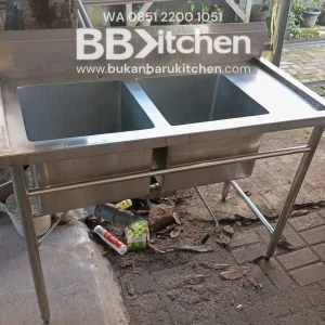 Double Sink Stainless Steel 120 x 60 x 85 cm