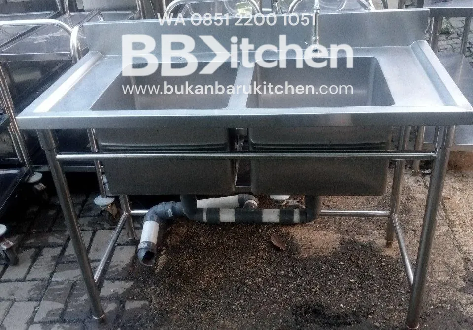 Double Sink Stainless Steel 120 x 60 x 85 cm