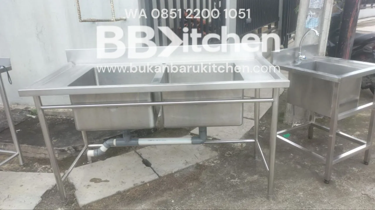 Double Sink Stainless Steel 150x70x85