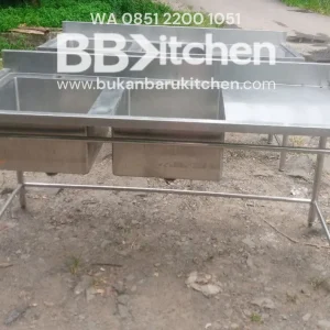 Double Sink Stainless Steel 180x70x85 cm