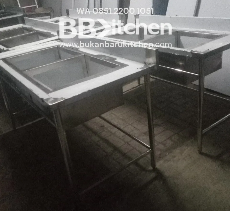 Double Sink Stainless Steel Custom 150 x 75 x 85 cm