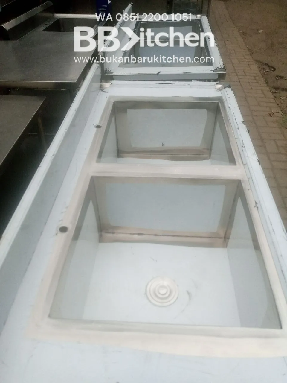 Double Sink Stainless Steel Custom 150x70x85 cm - Image 2
