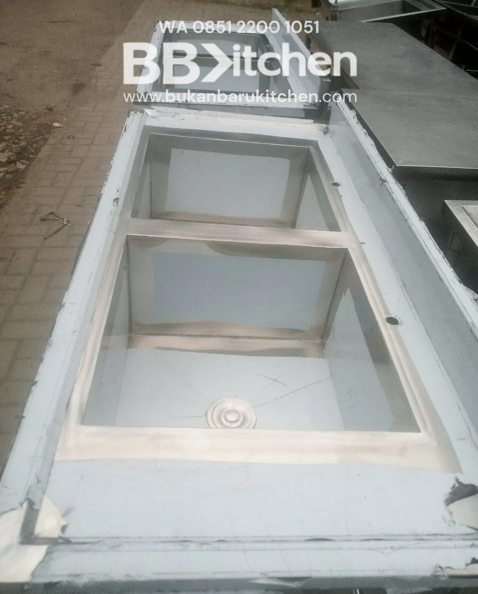 Double Sink Stainless Steel Custom 150x70x85 cm