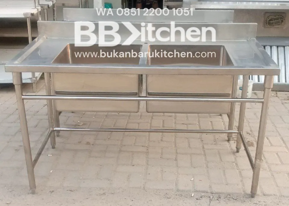 Double Sink Stainless Steel P 150 x L 75 x T 85 cm