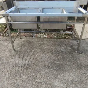 Double Sink Stainless Steel Sayap Kanan 150x70x85