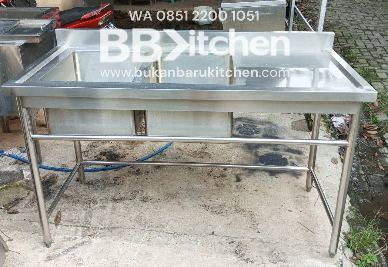 Double Sink Stainless Steel Sayap Kanan P 150 x L 70 x T 85 cm