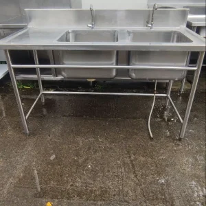 Double Sink Stainless Steel Sayap Kiri 150x70x85