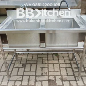 Double Sink Stainless Steel Ukuran P 120 x L 65 x T 85 cm