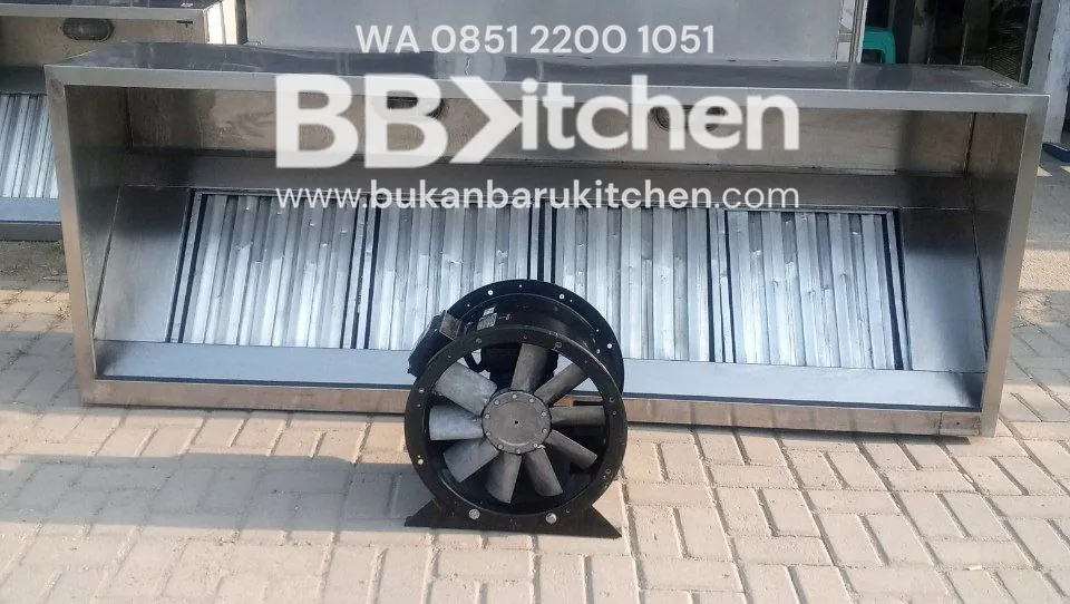 Hood Dapur Komersial dengan Filter dan Blower P240 x L90 x T50 cm