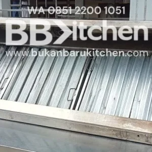 Hood Dapur Komersial dengan Filter dan Saklar - Ukuran P 160 x L 60 x T 25/50 cm