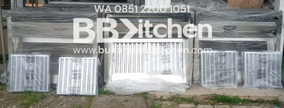 Hood Stainless Steel dengan Filter dan Lampu 120x105x50 cm
