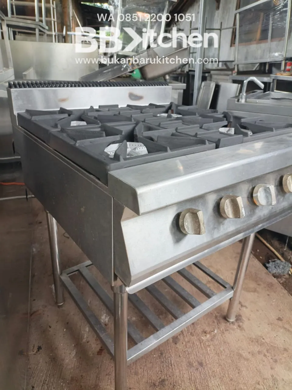 Kompor Gas 4 Tungku Perapian Medium Pressure Ukuran 70x80x85 - Image 3