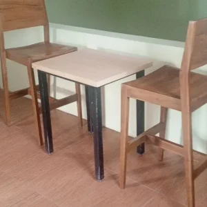 Kursi dan Meja Kafe Kayu HPL 66x56x76