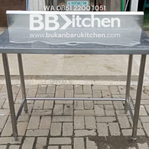 Meja 1 Susun Stainless Steel Backsplas P 120 x L 60 x T 85 cm