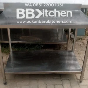 Meja 2 Susun Backsplas Stainless Steel P 110 x L 60 x T 85 cm