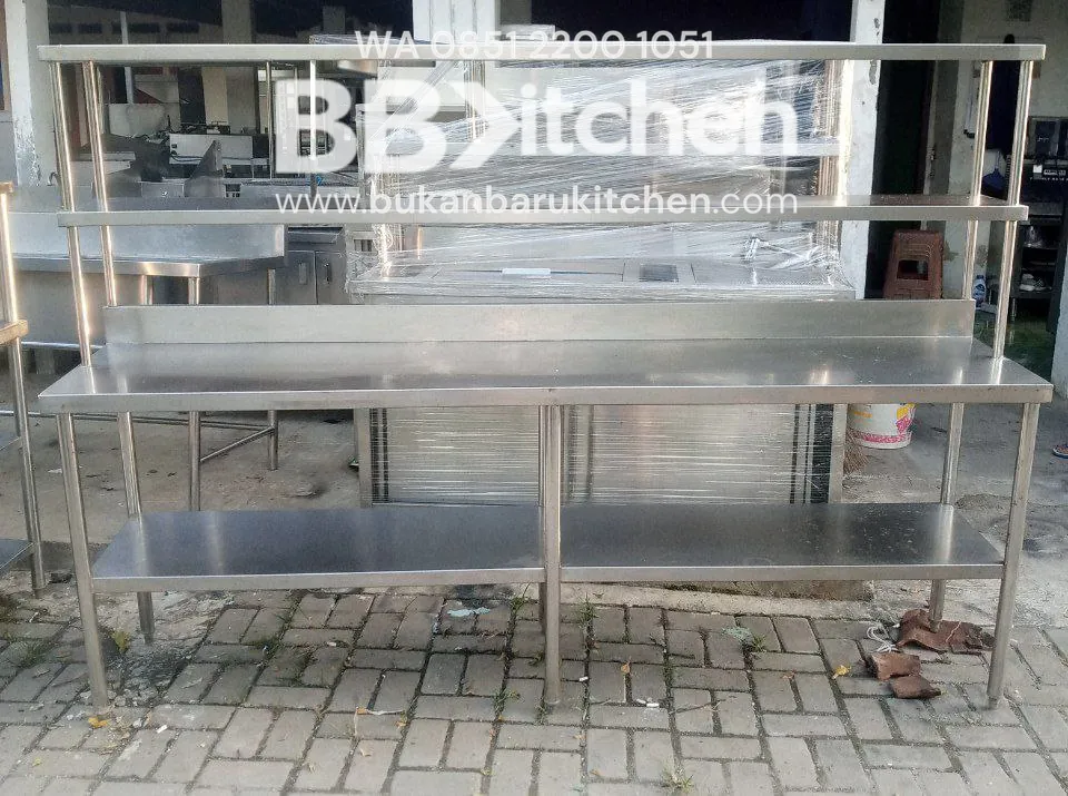 Meja 2 Susun Backsplash + Upper P230 x L48 x T86 cm