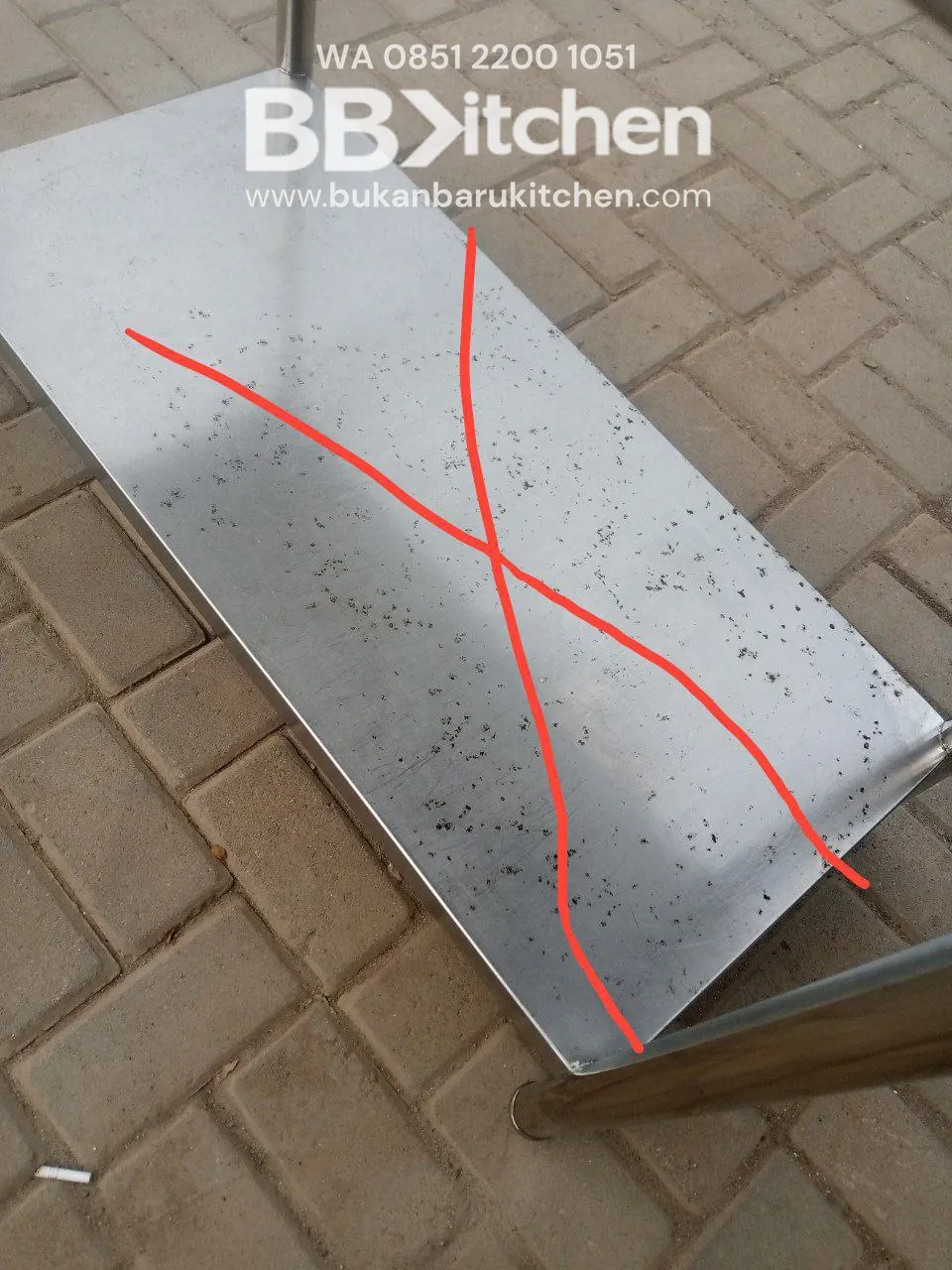 Meja 2 Susun Stainless 110x60x85 cm - Image 2
