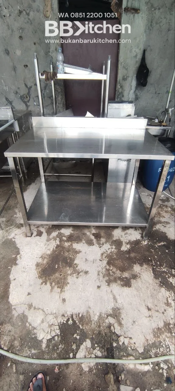 Meja 2 Susun Stainless 304 Ukuran 120x80x83