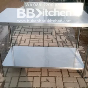 Meja 2 Susun Stainless Backsplas 125 x 73 x 86 cm