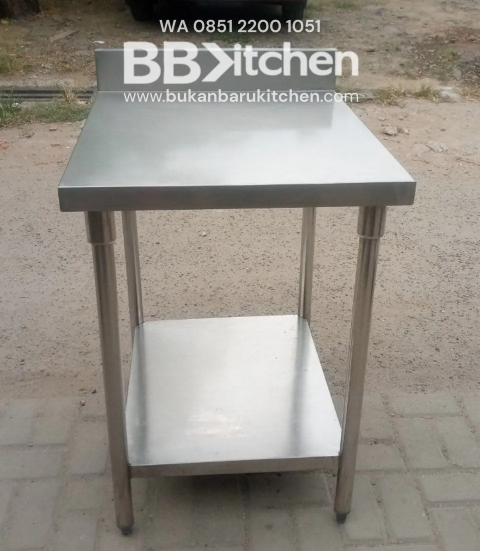 Meja 2 Susun Stainless Backsplas 60x70x85 cm