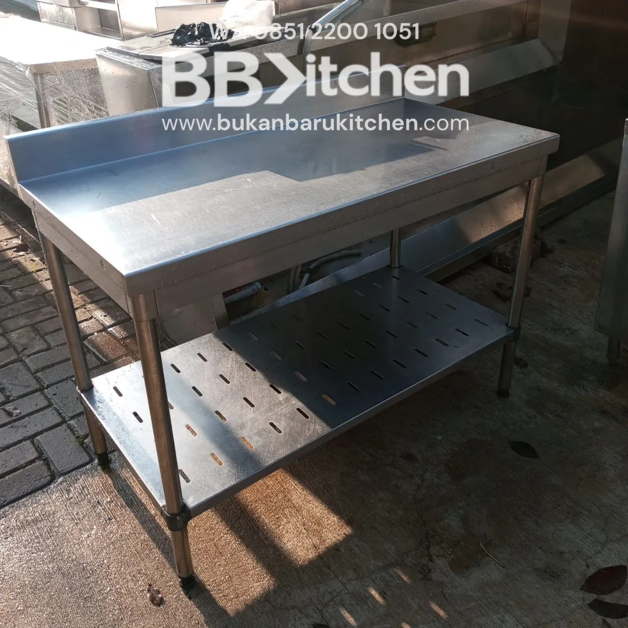 Meja 2 Susun Stainless Backsplas P120 x L60 x T85 cm - Image 3