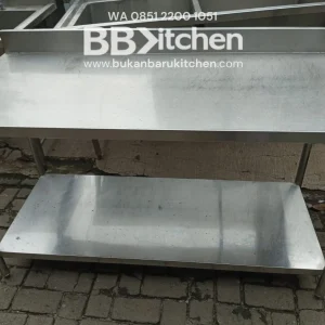 Meja 2 Susun Stainless Backsplash 150x70x85 cm