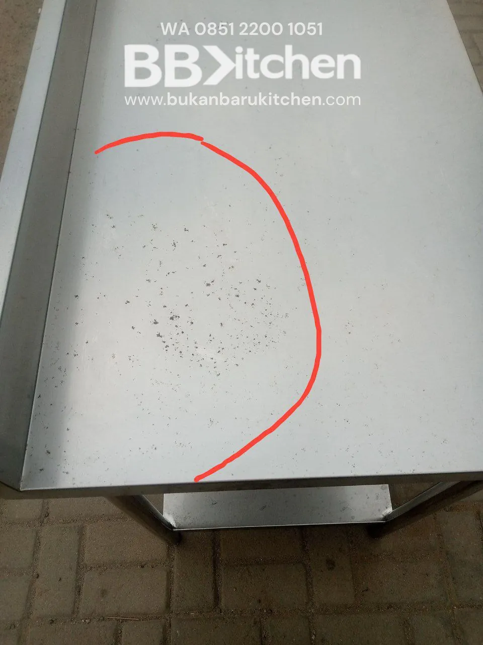 Meja 2 Susun Stainless Backsplash Ukuran P 100 x L 60 x T 84 cm - Image 2