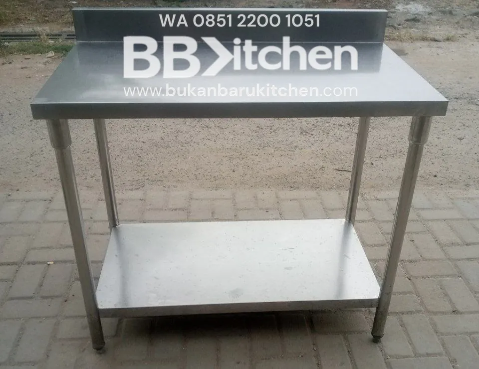 Meja 2 Susun Stainless Backsplash Ukuran P 100 x L 60 x T 84 cm - Image 4