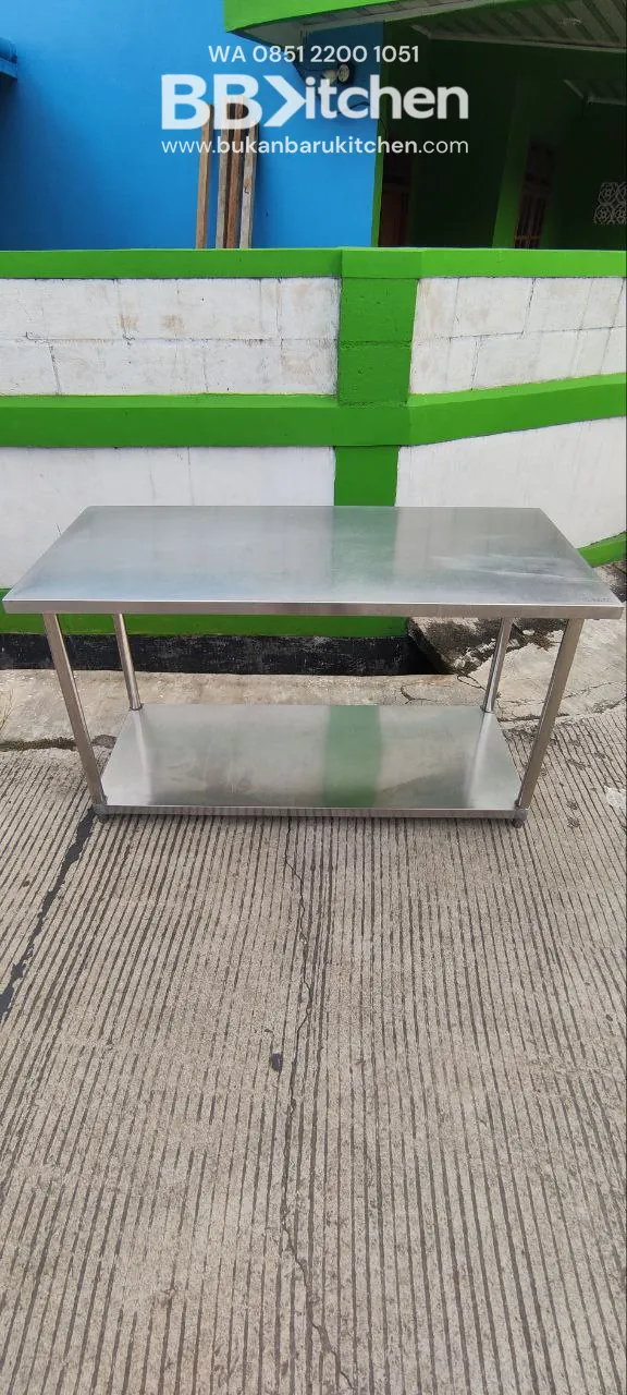 Meja 2 Susun Stainless Getra 150x70x85 Bekas