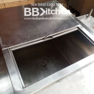 Meja 2 Susun Stainless Ice Bin Ukuran 135x70x81 cm
