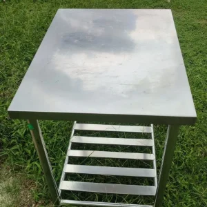 Meja 2 Susun Stainless P80cm L60cm T85cm