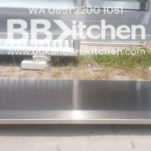 Meja 2 Susun Stainless Roda 180x80x85 cm