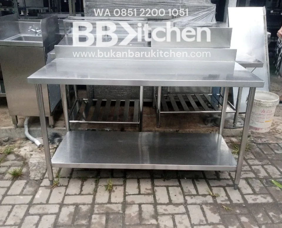 Meja 2 Susun Stainless Steel 150 x 70 x 85 cm