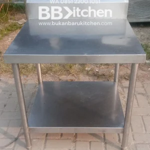 Meja 2 Susun Stainless Steel Backsplas P75 x L70 x T76 cm
