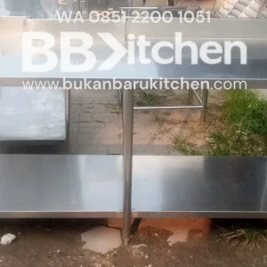 Meja 2 Susun Stainless Steel Backsplash P180 x L70 x T85 cm
