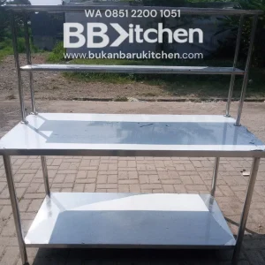 Meja 2 Susun Stainless Steel Custom P150 x L75 x T85 cm