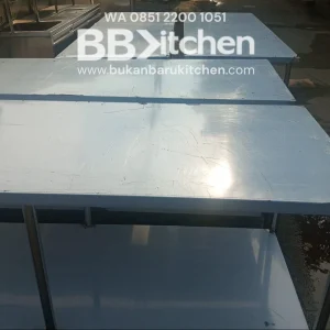 Meja 2 Susun Stainless Steel Custom Ukuran P 200 x L 75 x T 85 cm