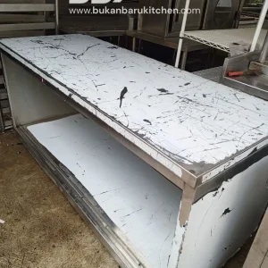Meja 2 Susun Stainless Steel dengan Tutup Kanan Kiri 180x70x85