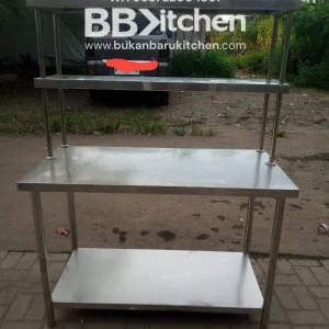 Meja 2 Susun Stainless Steel P 120 x L 60 x T 85 cm