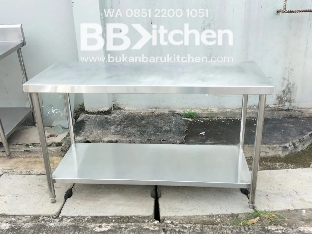 Meja 2 Susun Stainless Steel Ukuran 150x60x85