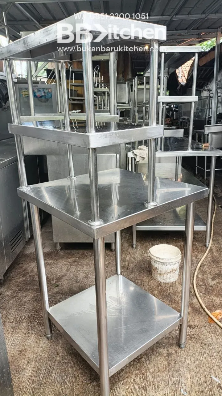 Meja 2 Susun Stainless Steel Ukuran 60x60x85 - Image 3