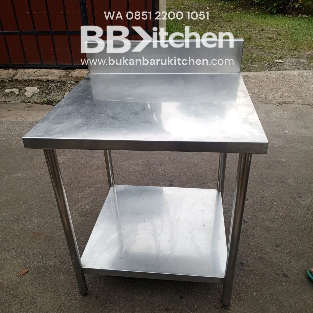 Meja 2 Susun Stainless Steel Ukuran 75x75x85