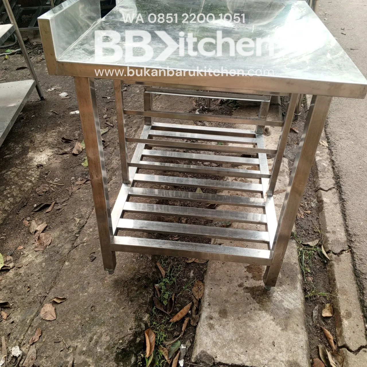 Meja 2 Susun Stainless Ukuran 95x80x85 - Image 3
