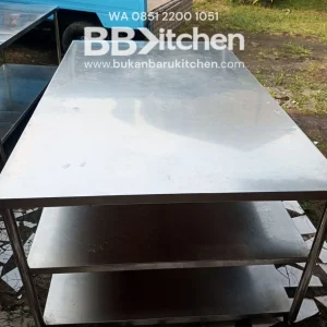 Meja 3 Susun Jumbo Stainless Steel P200x120x85cm