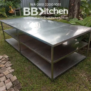 Meja 3 Susun Stainless Steel Uk. 275x120x80cm