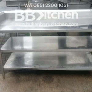 Meja 3 Susun Stainless Steel Ukuran P 170 x L 75 x T 85 cm - MENTARI