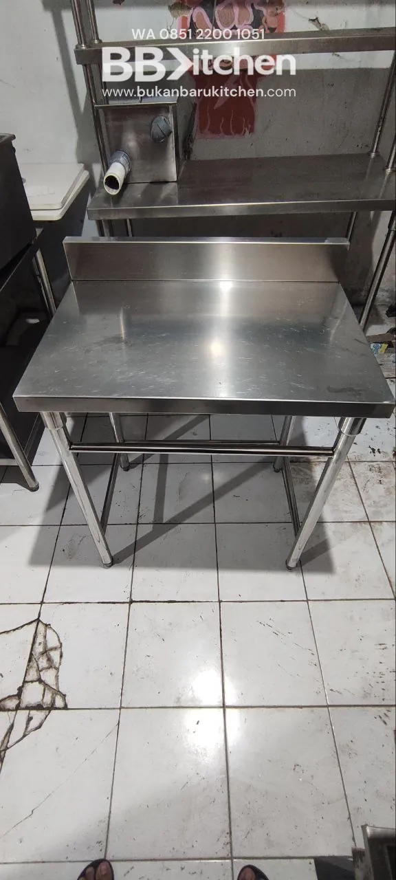 Meja Backplash Stainless 74x53x85