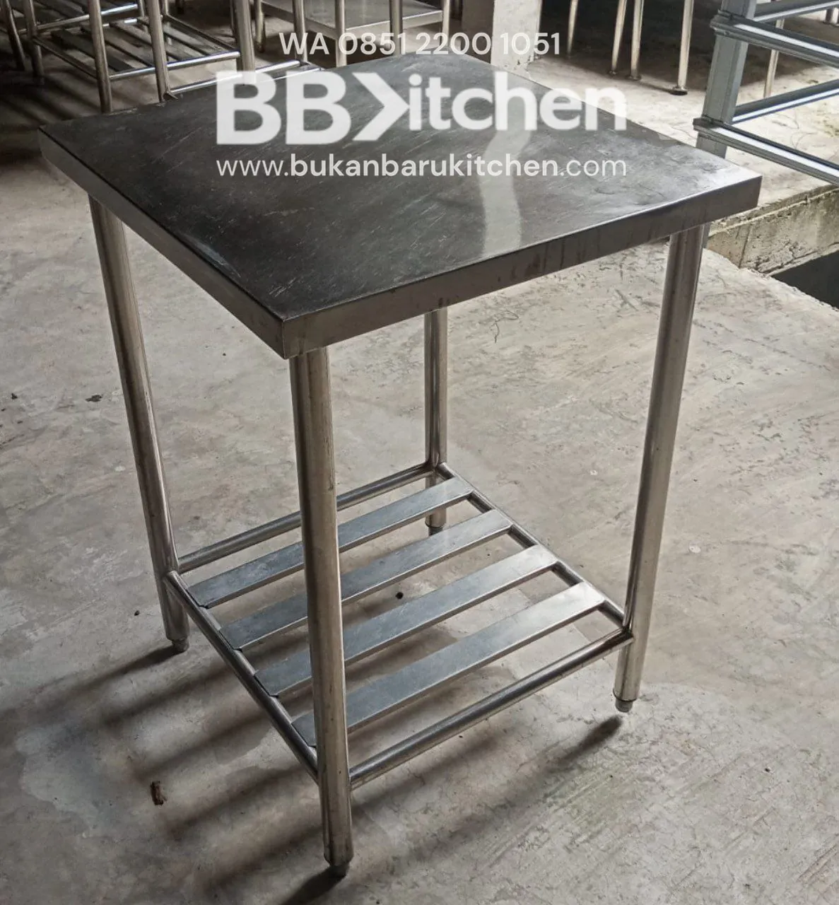 Meja Bumbu Stainless 2 Susun P 60 x L 60 x T 85 cm - Image 2