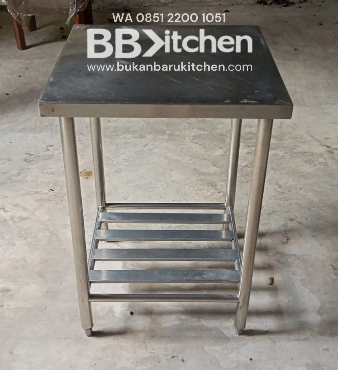 Meja Bumbu Stainless 2 Susun P 60 x L 60 x T 85 cm - Image 3